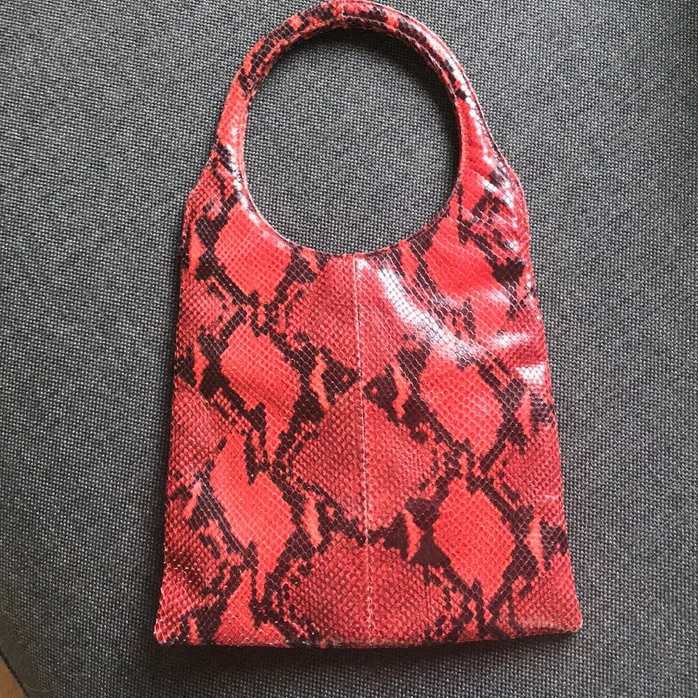 Red/black leather shoulder bag- Neiman Marcus